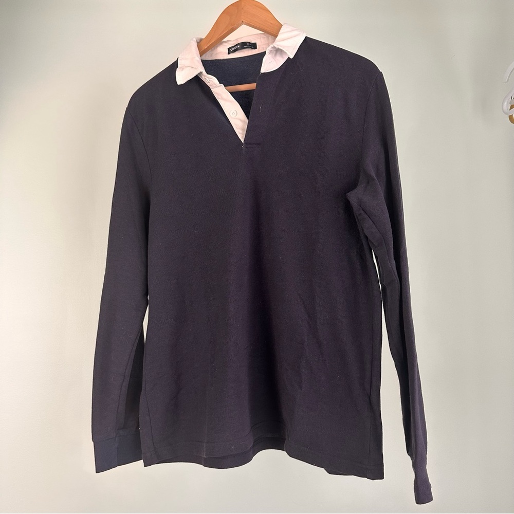 PREPPY LONG SLEEVE COLLARED BUTTON